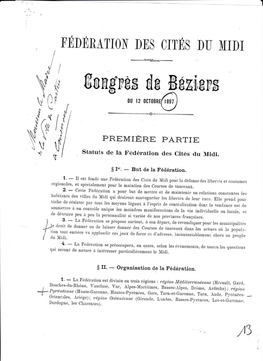 Fstf Fra L'histoire de la FSTF - FSTF - Fédération des Sociétés Taurines de France